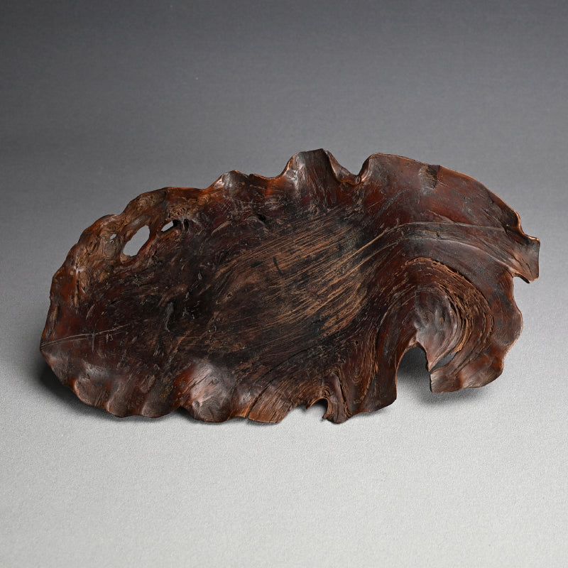Fabulous Antique Burl-wood Leaf Plate