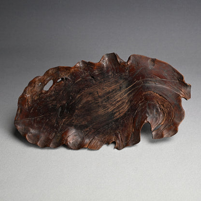 Fabulous Antique Burl-wood Leaf Plate