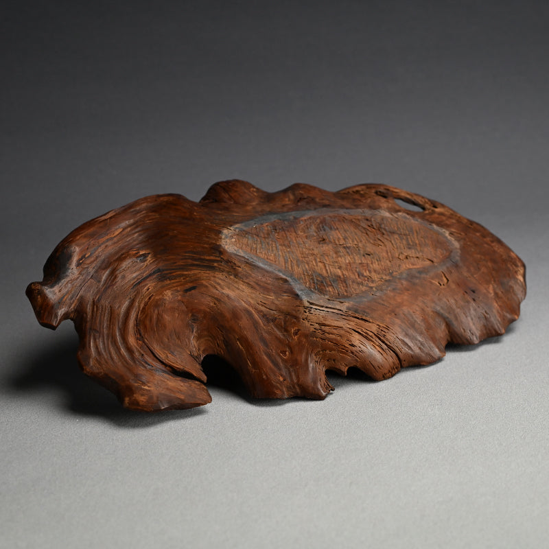 Fabulous Antique Burl-wood Leaf Plate