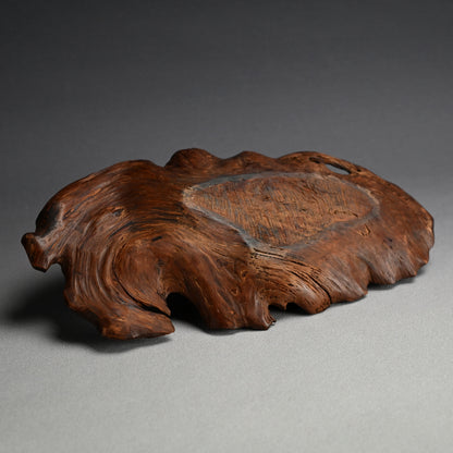 Fabulous Antique Burl-wood Leaf Plate