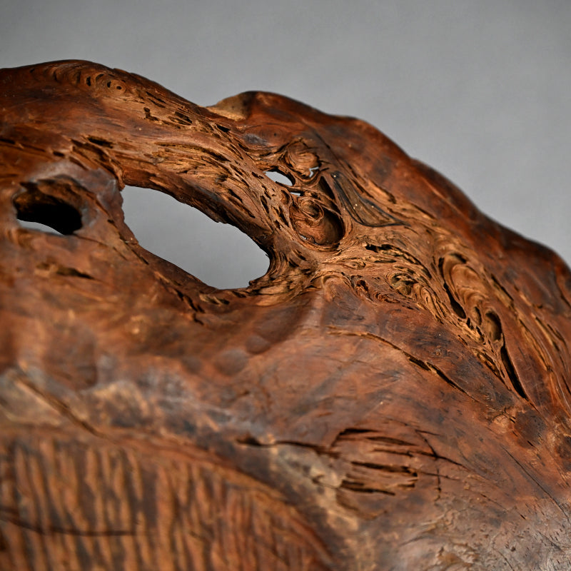 Fabulous Antique Burl-wood Leaf Plate
