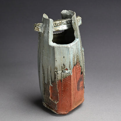 Tamba Ash Glazed Vase ー西端 正 “灰釉桶形花入”