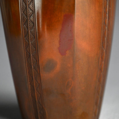 Antique Japanese Art Deco Bronze Vase ー山本 孤山 “唐銅方瓶花瓶”