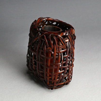 Woven Bamboo Hanging Wall Basket ー上田 尚雲斎 “風尾竹 胡籠”