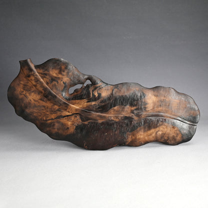 Carved Wood Leaf Tray from Himeji Castle Pine Trees