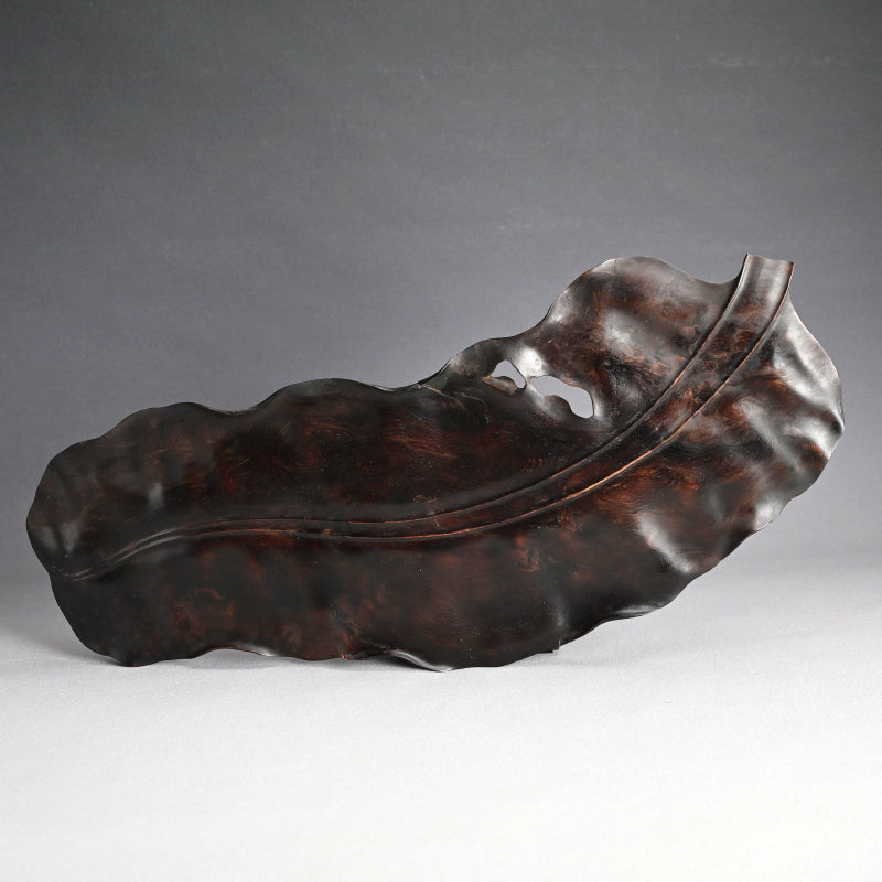 Carved Wood Leaf Tray from Himeji Castle Pine Trees