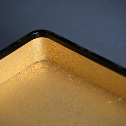 Superb Lacquer Tray w/ Chrysanthemum ー鈴木 表朔 "蒔絵黒塗祝箱"