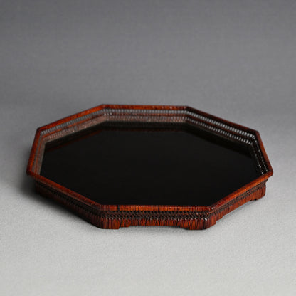Exquisite Lacquered & Woven Incense Tray by Onkosai ー温古斎 "香盆"