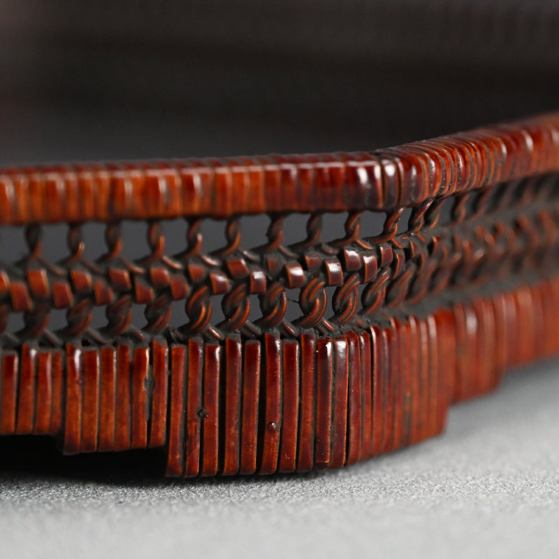 Exquisite Lacquered & Woven Incense Tray by Onkosai ー温古斎 "香盆"