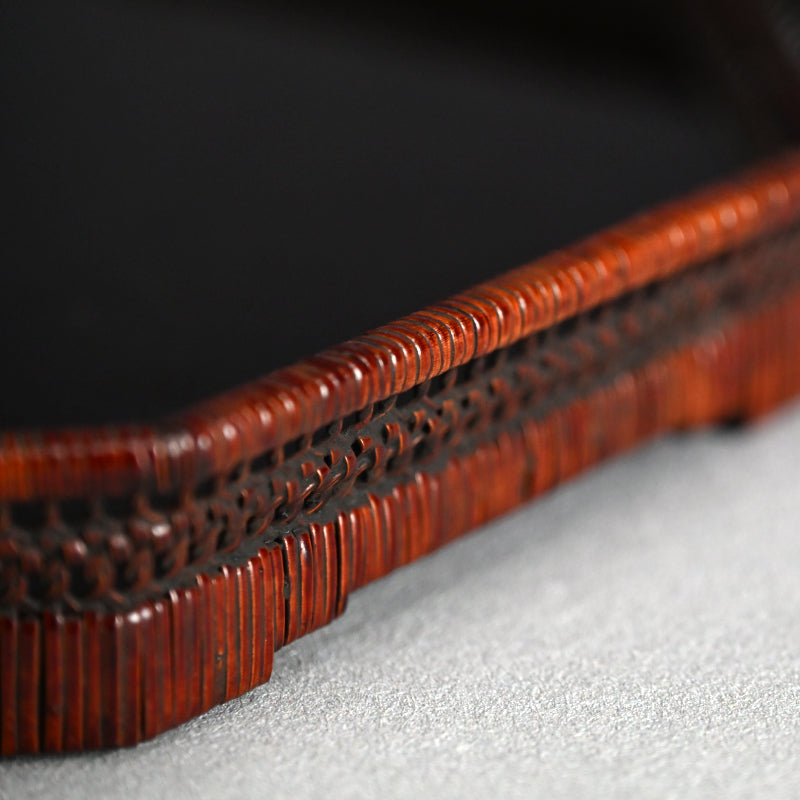 Exquisite Lacquered & Woven Incense Tray by Onkosai ー温古斎 "香盆"