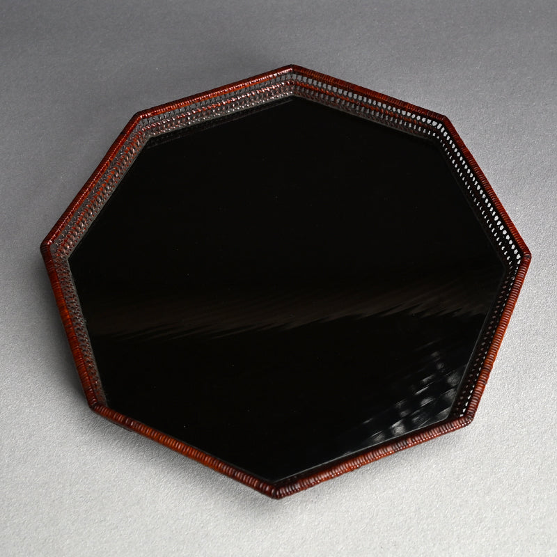 Exquisite Lacquered & Woven Incense Tray by Onkosai ー温古斎 "香盆"