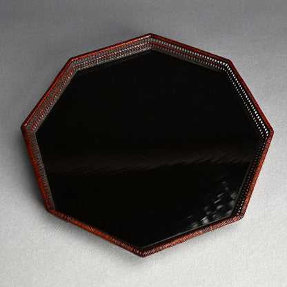 Exquisite Lacquered & Woven Incense Tray by Onkosai ー温古斎 "香盆"
