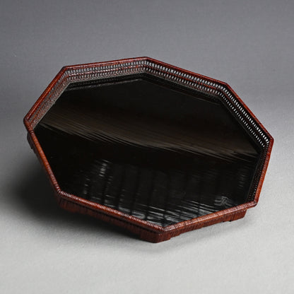 Exquisite Lacquered & Woven Incense Tray by Onkosai ー温古斎 "香盆"