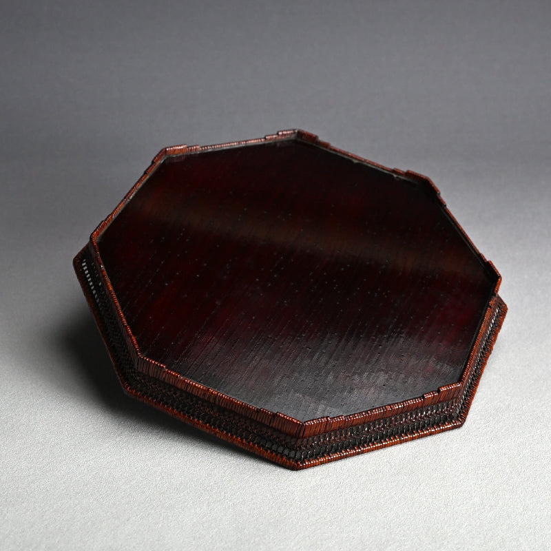 Exquisite Lacquered & Woven Incense Tray by Onkosai ー温古斎 "香盆"
