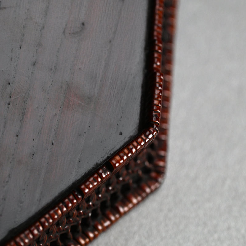 Exquisite Lacquered & Woven Incense Tray by Onkosai ー温古斎 "香盆"