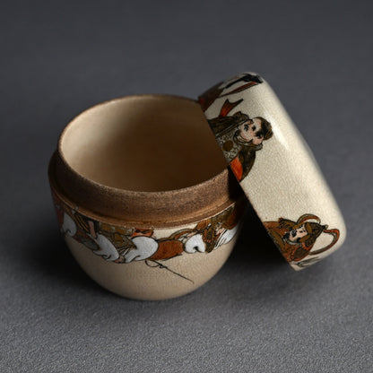 Antique Satsuma Ceramic Natsume Tea Container