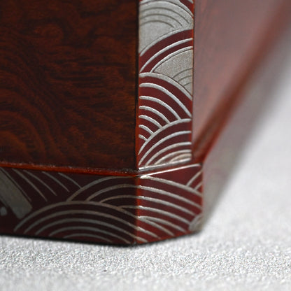 Unusual Lacquered Wood Suzuri-bako Writing Cabinet ー藤井 伊三吉 “日月雲杢硯箱”