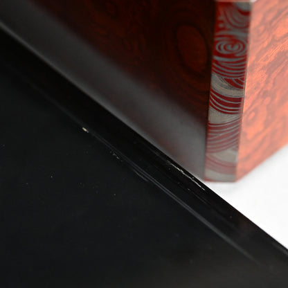 Unusual Lacquered Wood Suzuri-bako Writing Cabinet ー藤井 伊三吉 “日月雲杢硯箱”