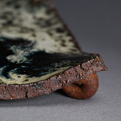 Dynamic Karatsu Slab Platter ー中川 自然坊 “朝鮮唐津 皿”