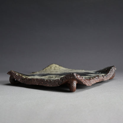 Dynamic Karatsu Slab Platter ー中川 自然坊 “朝鮮唐津 皿”