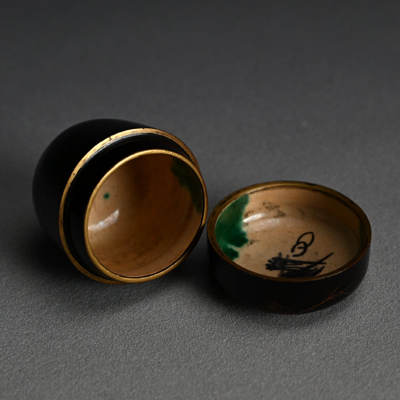 Toyoraku Lacquered Ceramic Natsume Tea Container