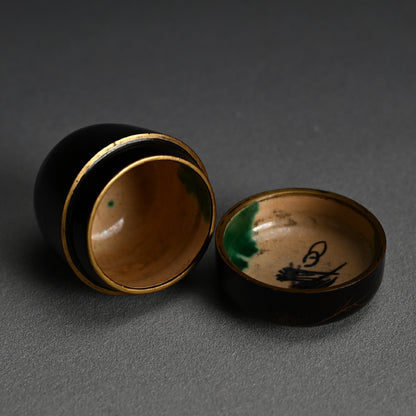 Toyoraku Lacquered Ceramic Natsume Tea Container