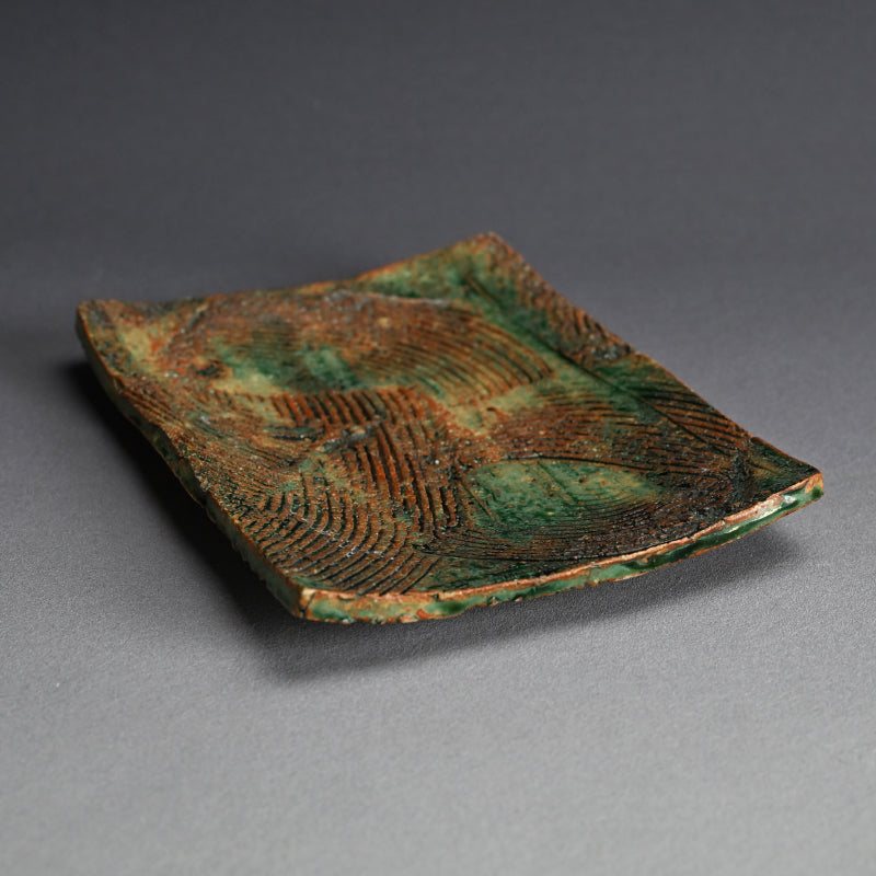 Oribe Comb Brushed Dish ー東 直人 "織部櫛目皿"