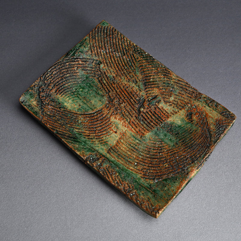 Oribe Comb Brushed Dish ー東 直人 "織部櫛目皿"
