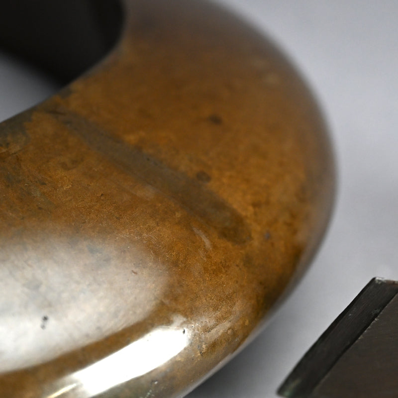 Antique Japanese Bronze Full Moon Hanging Vase