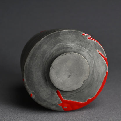 White-gold & Red Chawan Tea Bowl ー東井 真咲朝 "赫飛白金碗"