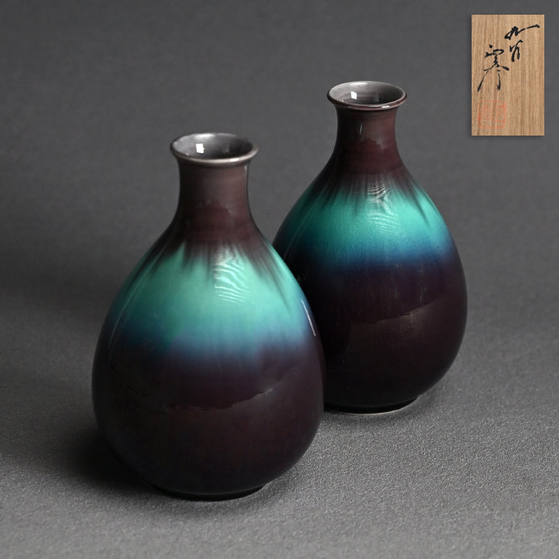 Tokkuri Sake Set ー三代 德田 八十吉 (正彦) “彩釉徳利”
