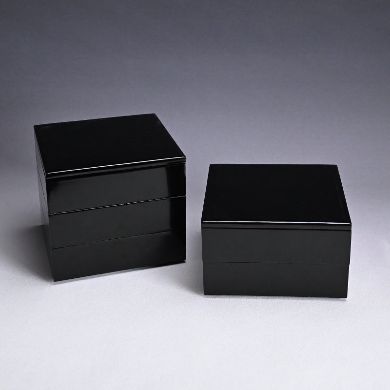 Antique Japanese 5 piece Stacking Lacquer Box Set, Jubako