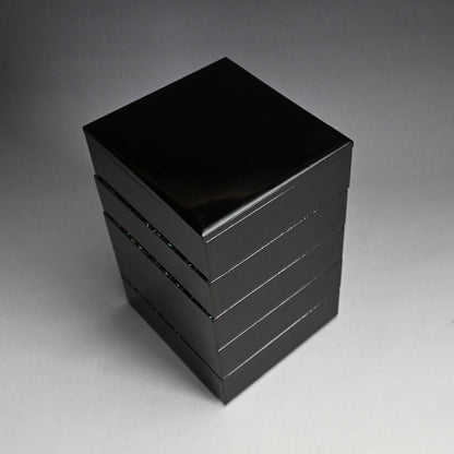 Antique Japanese 5 piece Stacking Lacquer Box Set, Jubako