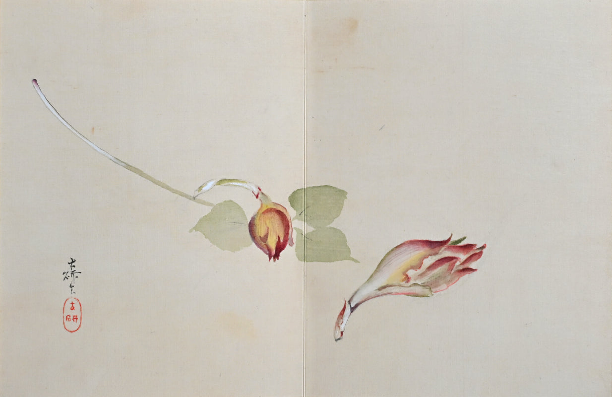 Antique Japanese Nihonga Gacho Painting Album, 1934