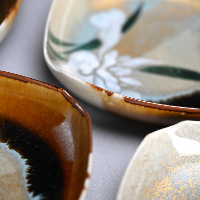 10 pc. Set of Floral Plates by Wazen ー十二代 永楽 善五郎 “向付 十個“