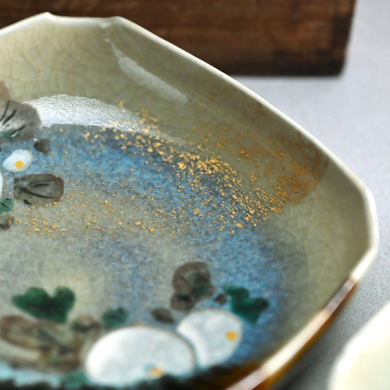 10 pc. Set of Floral Plates by Wazen ー十二代 永楽 善五郎 “向付 十個“