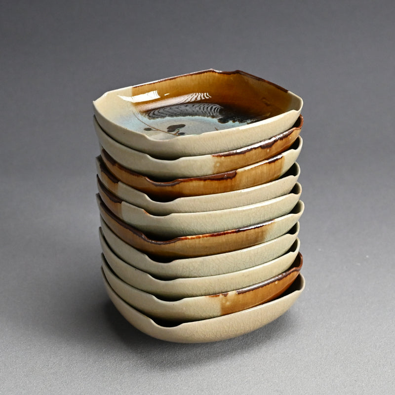10 pc. Set of Floral Plates by Wazen ー十二代 永楽 善五郎 “向付 十個“