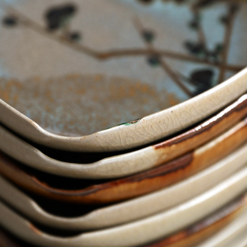10 pc. Set of Floral Plates by Wazen ー十二代 永楽 善五郎 “向付 十個“