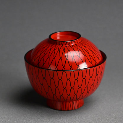 10 Edo period Ami-Me Lacquered Bowls