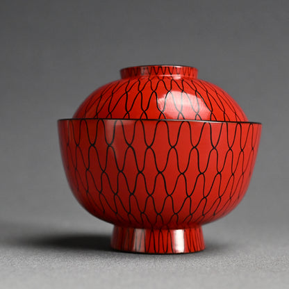 10 Edo period Ami-Me Lacquered Bowls