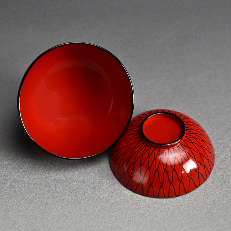 10 Edo period Ami-Me Lacquered Bowls