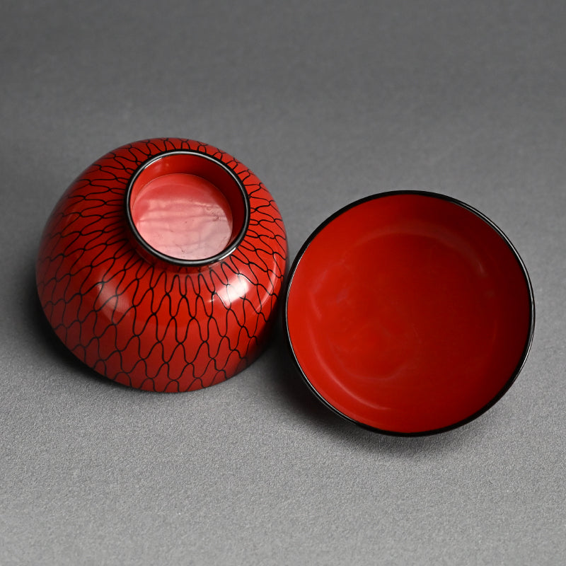 10 Edo period Ami-Me Lacquered Bowls