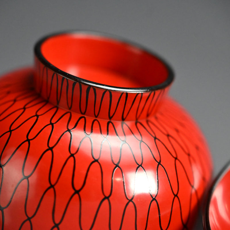 10 Edo period Ami-Me Lacquered Bowls