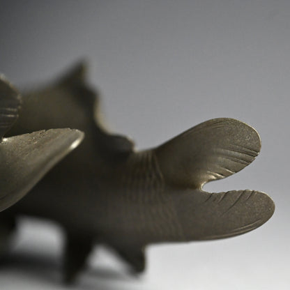 Signed & Silvered Pair Swimming Koi Okimono