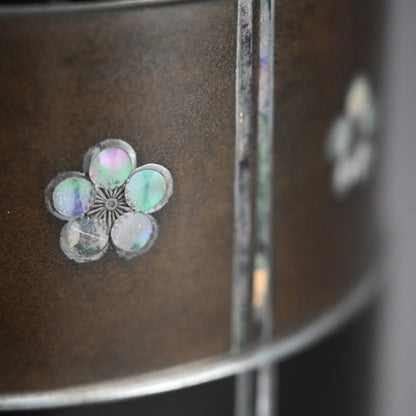 アンティーク漆器花瓶 梅の花