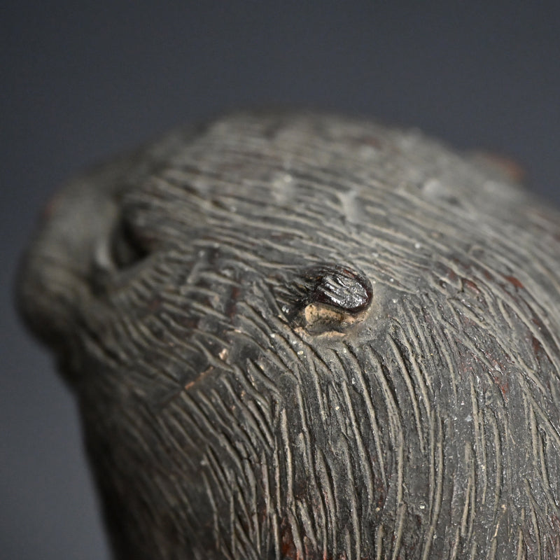 Rare! Edo period Ceramic Ornament, Kawauso, Japanese Otter