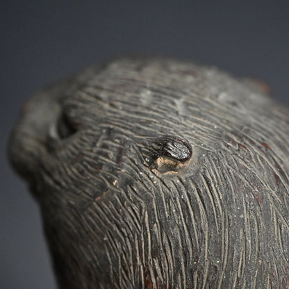 Rare! Edo period Ceramic Ornament, Kawauso, Japanese Otter