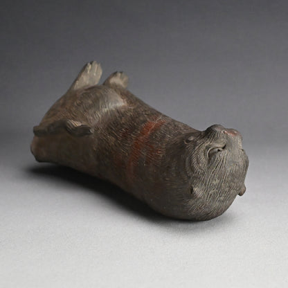 Rare! Edo period Ceramic Ornament, Kawauso, Japanese Otter