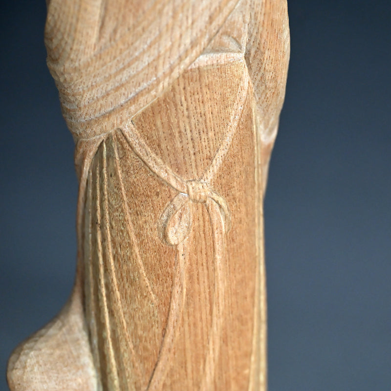 Taisho period Wooden Sculpture, Bijin ー津田 鳳雲