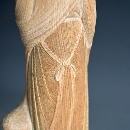 Taisho period Wooden Sculpture, Bijin ー津田 鳳雲